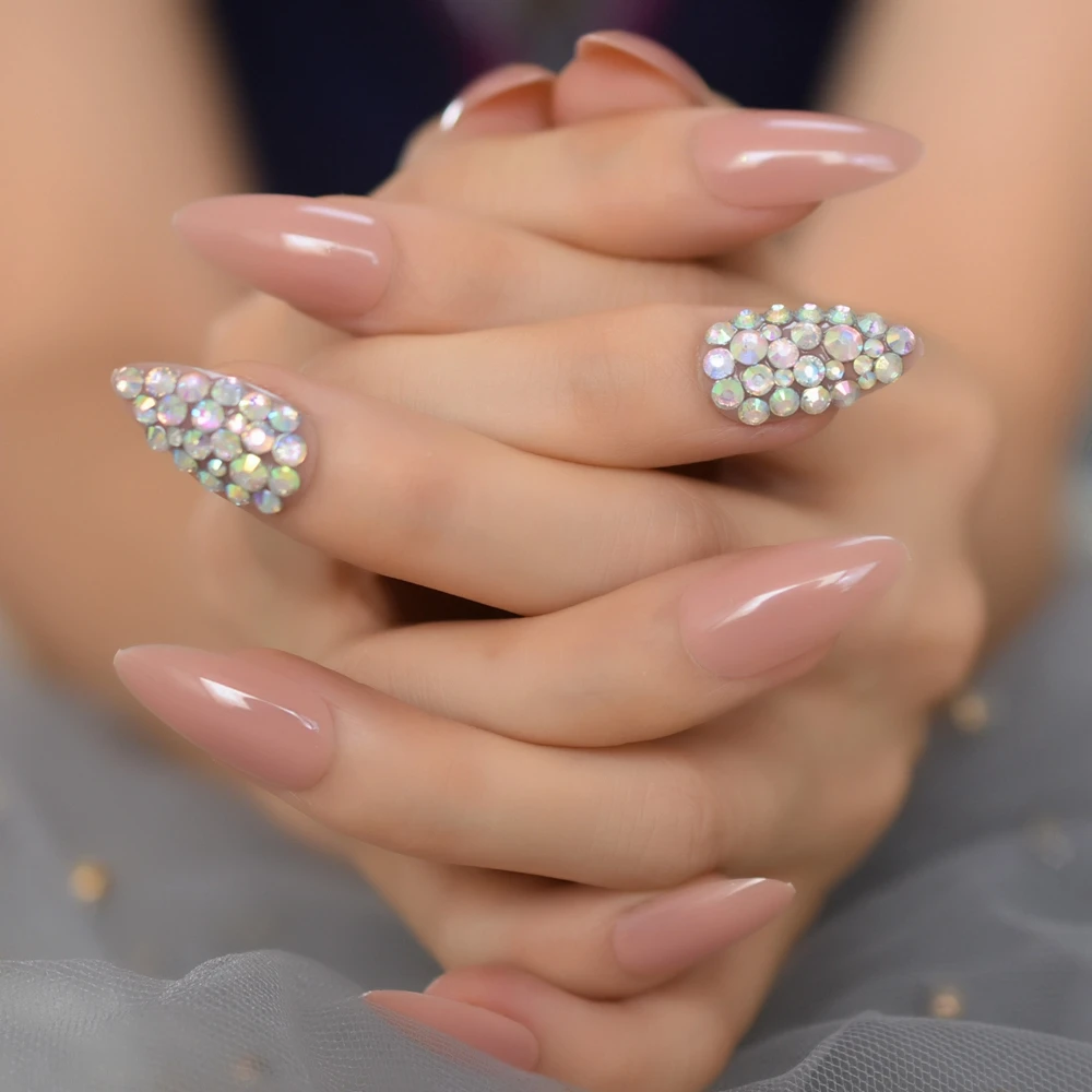 Декоративные искусственные ногти с кристаллами 28 шт. | Красота и здоровье
