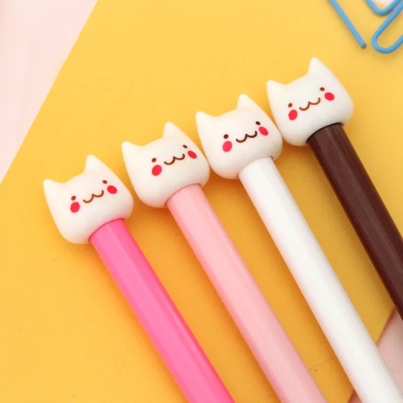 4 шт./лот гелевая ручка с милым котом милые ручки материал escolar kawaii канцелярские