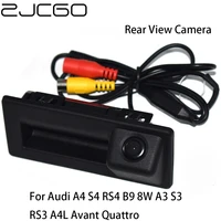 zjcgo car rear view reverse back up parking trunk handle waterproof camera for audi a4 s4 rs4 b9 8w a3 s3 rs3 a4l avant quattro
