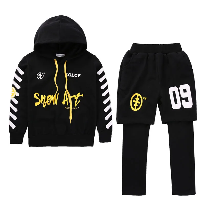 

New Hip Hop Costumes Boys Girls Black Street Dance Stage Clothes Modern Performance Wear Child Jazz Dancing Outfit DNV12565