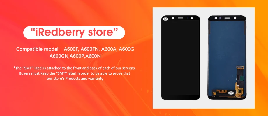 5,6 ''A6 Отрегулируйте яркость lcd для samsung Galaxy A6 A600F A600FN lcd дисплей сенсорный экран дигитайзер с закаленным стеклом