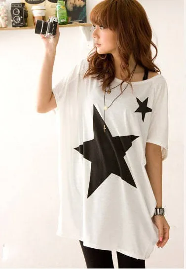 Женская футболка в стиле Харадзюку свободная хлопковая Футболка большого