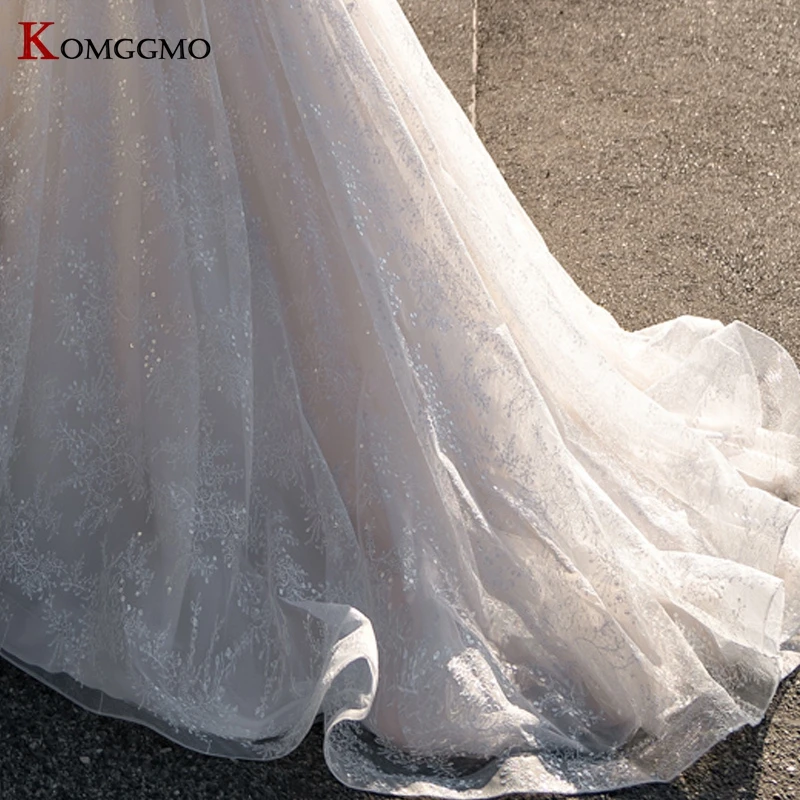 

High-End V-Neck Embroidery Appliques Tulle Backless Bridal Ball Gown 2021 Hot Sale Sleeveless Chapel Train Lace Wedding Dress