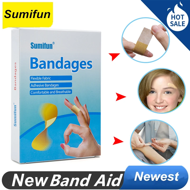 

100 Pcs / Box Waterproof Band Aid Breathable Bandage Adhesive Wound First aid Hemostasis Antibacterial Band aid Household