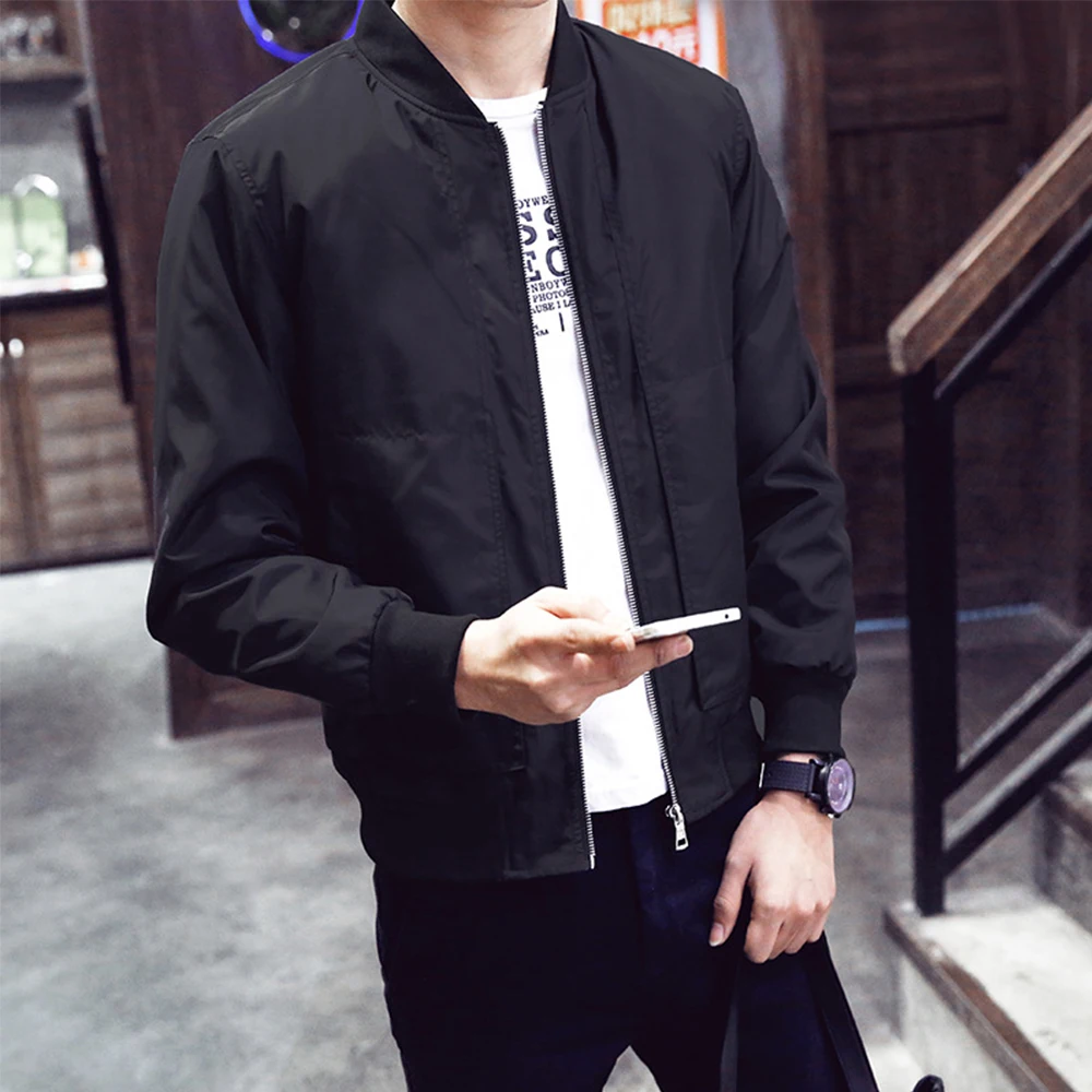 European and American youth spring men's clothing simple versatile comfortable large jacket Bomber Jacket | Мужская одежда