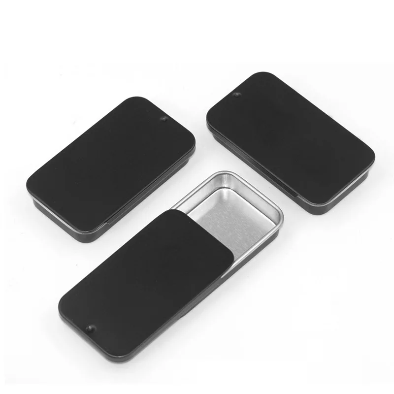 

1pc Mini Iron Box Slide Cover Storage Box Wedding Jewelry Pill Cases Portable Tin Boxes Container Cosmetic Organizer storage box