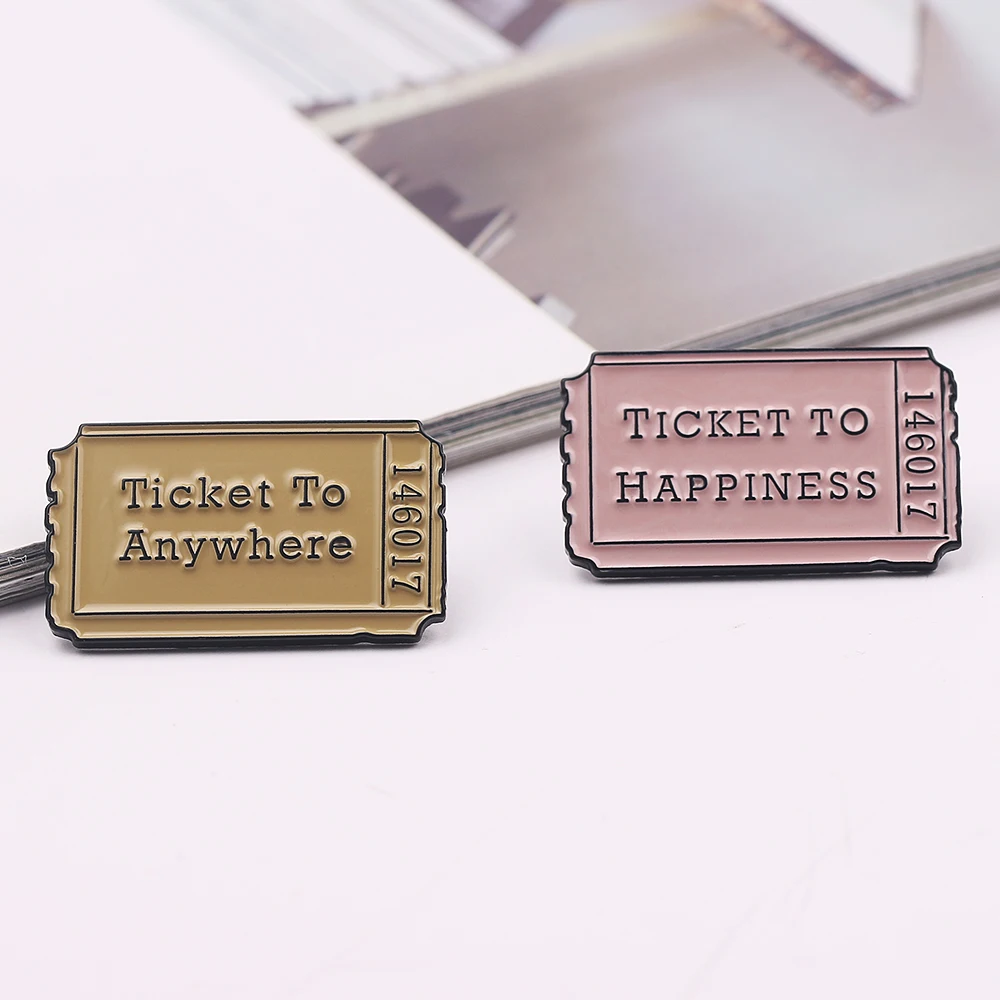 Квитанция на счастье в любом месте эмалированные булавки счастливый Шарм значки