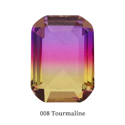 008 Tourmaline Октагон Турмалин цветной горный хрусталь кристалл K9 стекло для изготовления ювелирных изделий точечный кристалл для рукоделия клей на одежду одежды - Цвет: 008 Tourmaline