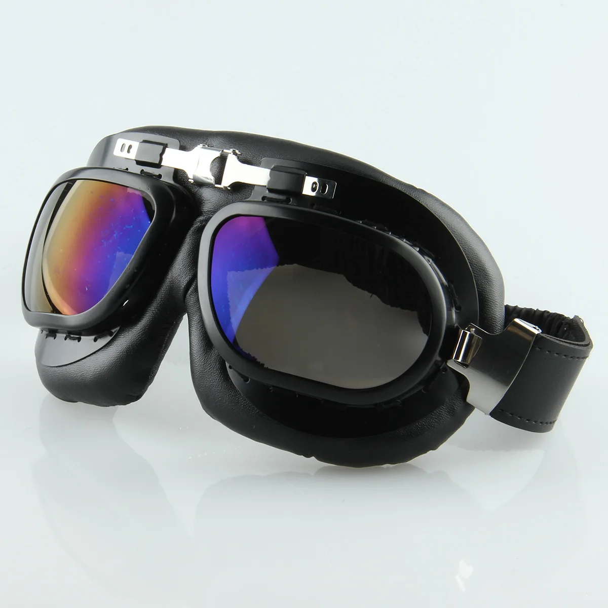 Очки мотоциклетные с цветными линзами винтажные черные дизайнерские гоночные