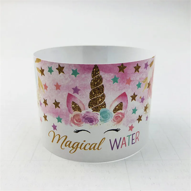 24 шт. украшение душевой кабины Единорог бутылки наклейки на день рождения радуга