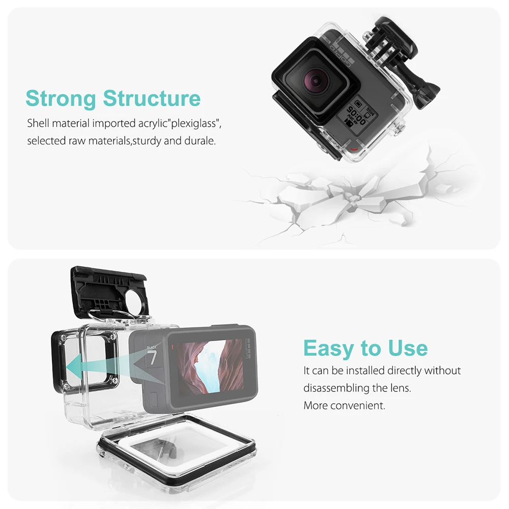 Vamson для Gopro Hero 7 6 5 Аксессуары Водонепроницаемый защитный корпус чехол для дайвинга 45 м защитный для Gopro Hero 6 5 камера VP630