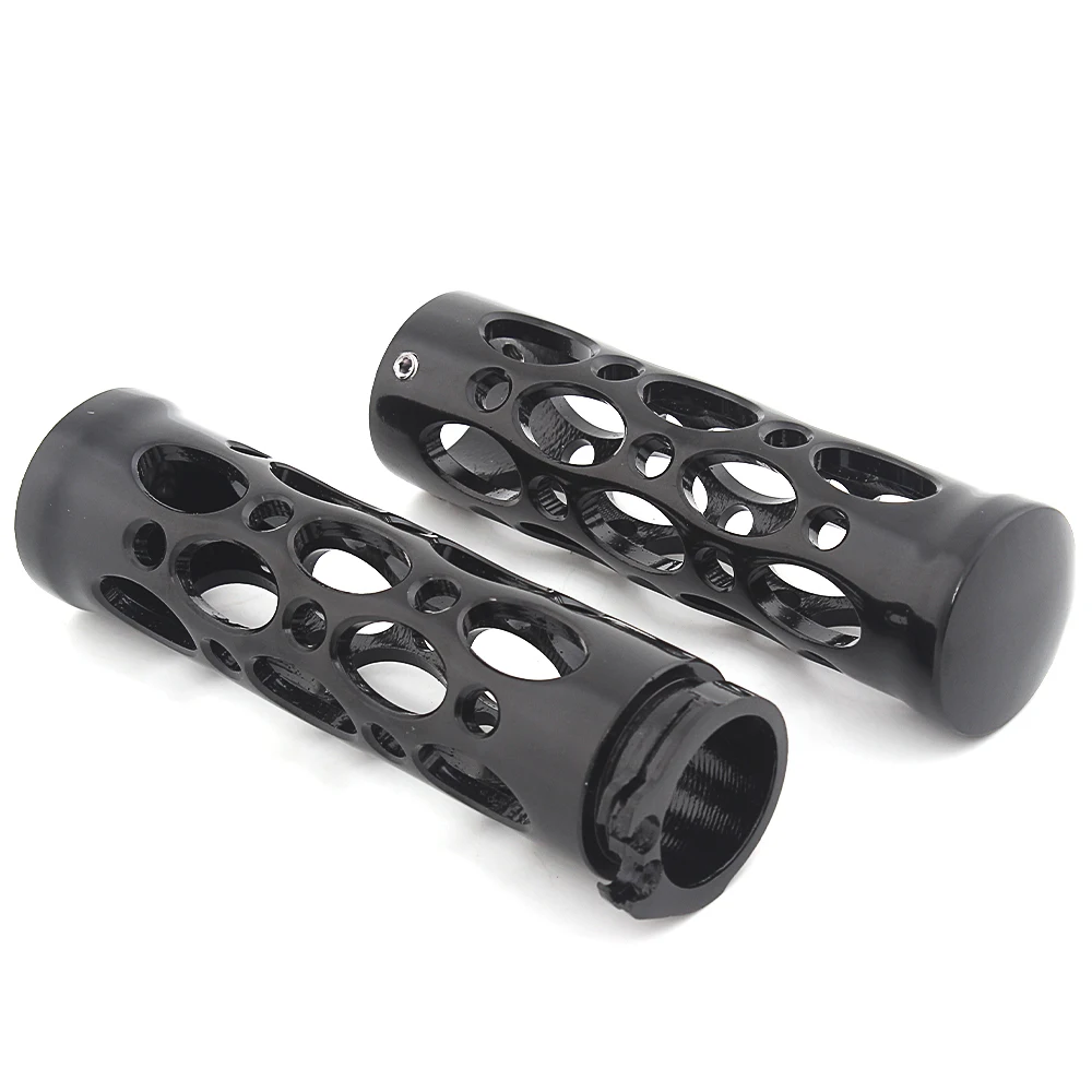 

Черные алюминиевые ручки для мотоцикла 1 дюйм, 25 мм, ручные захваты для HD Sportster XL Dyna Softail CB650, поплавок для измельчителя T100, измельчитель R9T