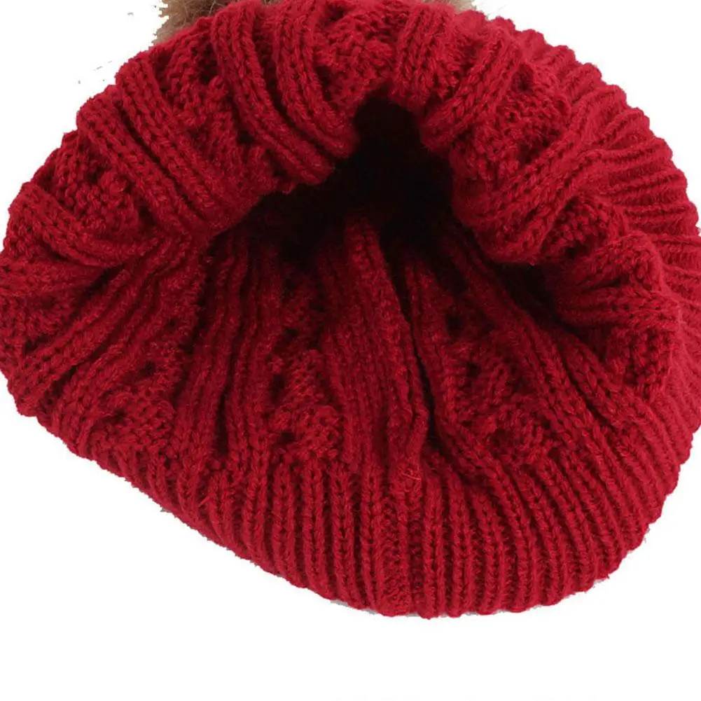 

Two pieces Hat Scarf Set Beanie Cap Children's Hats Pompon Girls Skullies Ball Keep Winter Knitted Warm Bone Fake Caps Kids X8D8