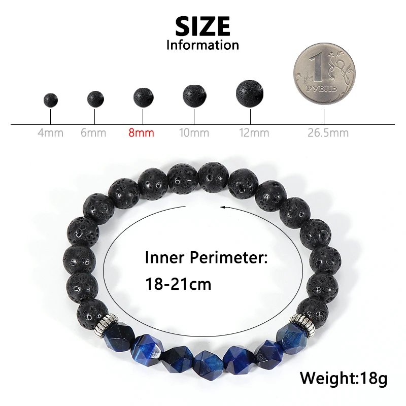 Мужской и женский браслет из натурального камня с лабрадоритом ониксом тигром