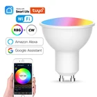 Умная лампа Светодиодная Tuya WiFi GU10 RGB + CW 2700-6500K с дистанционным управлением через приложение
