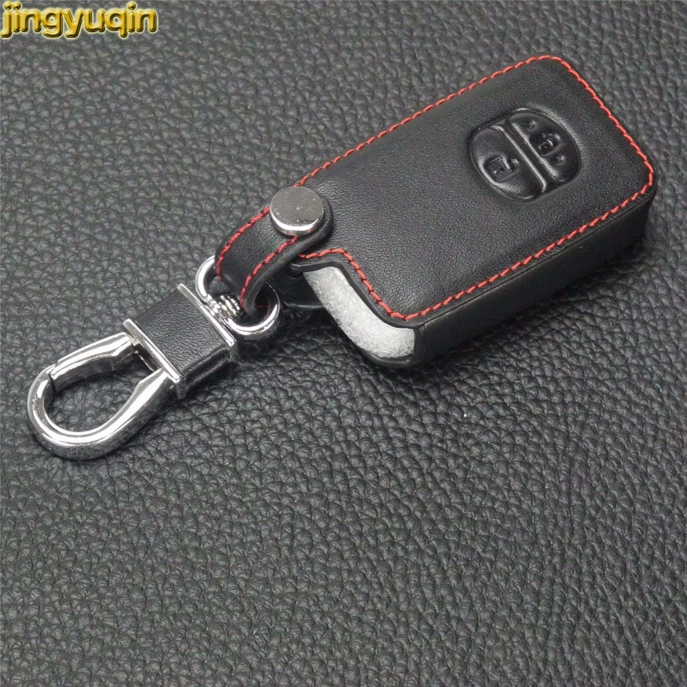 Jingyuqin 2 кнопки Складной флип-ключ для автомобиля Чехол кожаный Toyota Camry Highlander Crown Prado