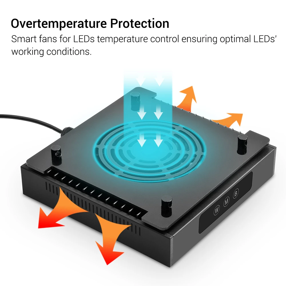 Nicrew-Luz LED de Acuario, luz de arrecife de 50W, LED marino de espectro completo regulable para tanques de peces de Coral de agua salada, montaje de tanque incluido-3