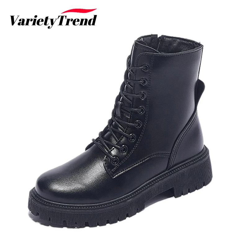 

Women Shoes Martin Boots Side Zipper Casual Short Boots Increase Lace Up Black Boots Botas De Mujer