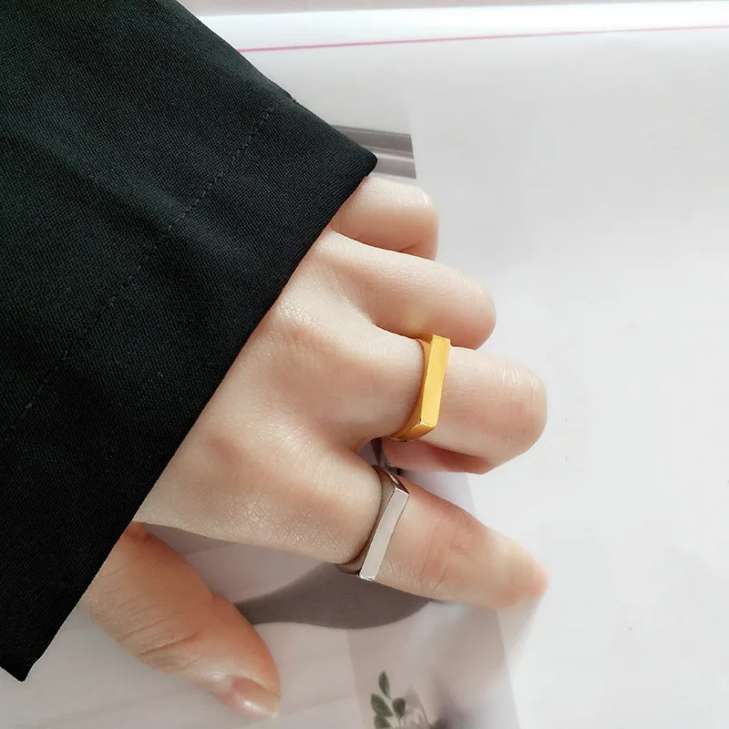 Японские и корейские кольца для женщин мужчин золотистого серебристого цвета