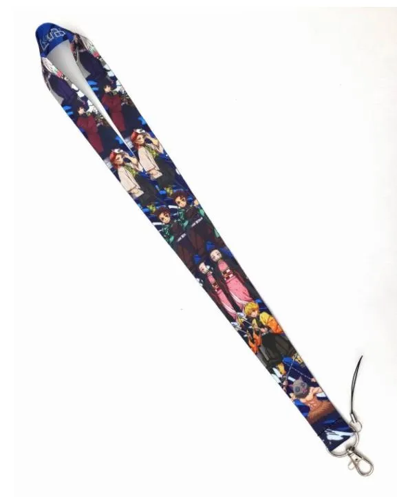 

10 pcs cartoon Kimetsu no Yaiba lanyard Neck Strap Lanyards Card Holders Bank Neck Strap Card Bus ID Holders Rope Key