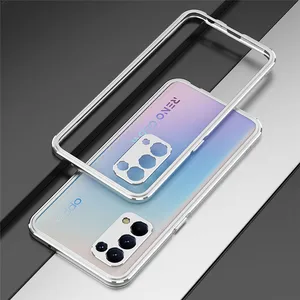 metal bumper phone case for oppo reno 5 pro case armor shockproof aluminum cover for oppo reno 5 full protection back coque case free global shipping