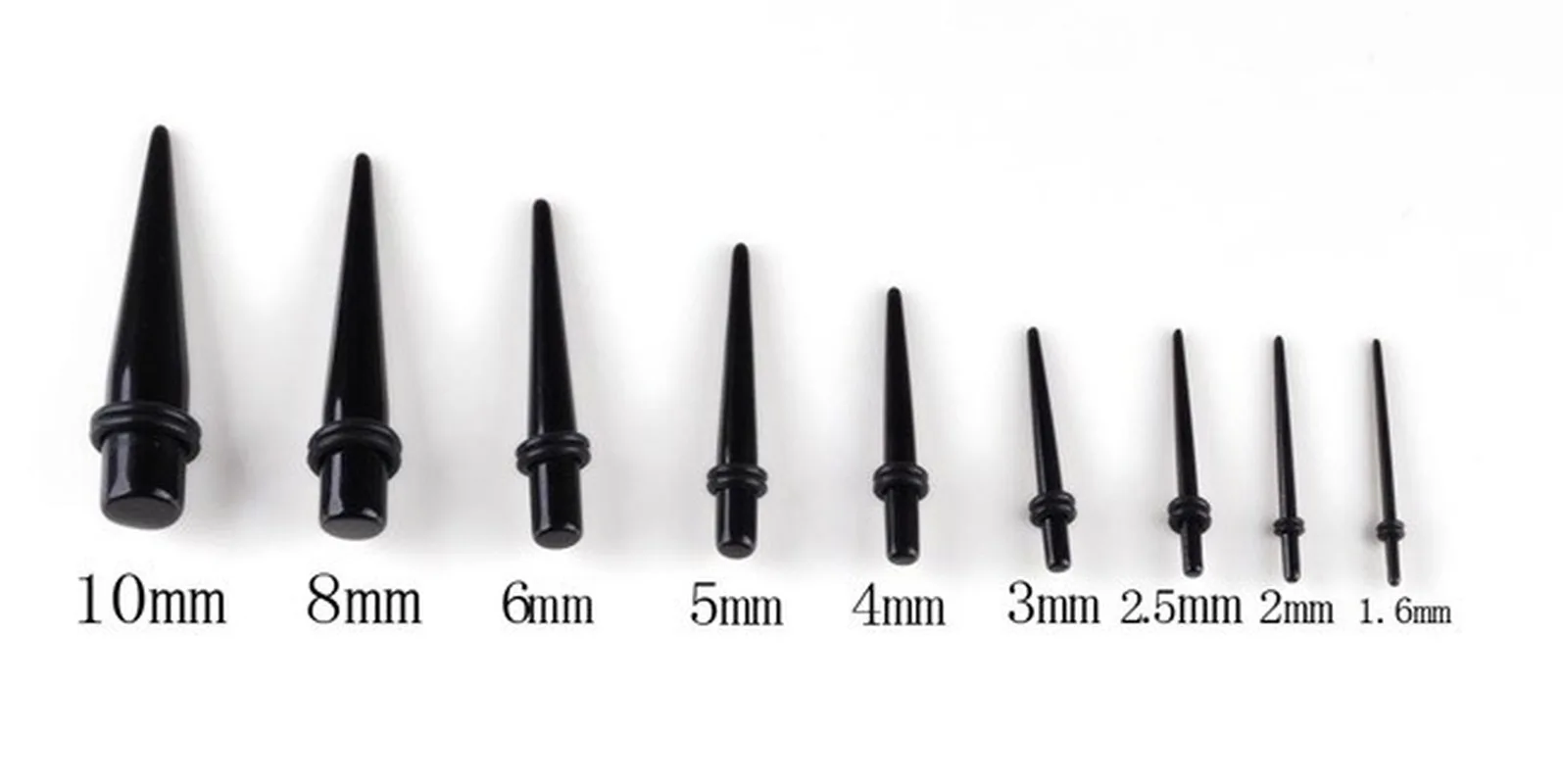 

18/36pcs Black Acrylic Ear Gauges Taper Plug Stretching Kits Earrings Piercing Set Flesh Tunnel Expansion Body Piercing Jewelry