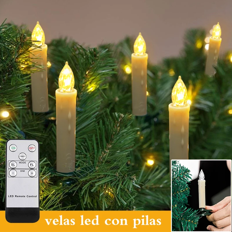 

Светодиодная Электронная свеча с таймером, поддельные свечи на батарейках для украшения дома на Новый год и Рождество, 30 шт.