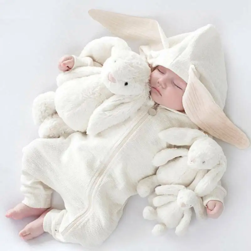 

Bunny Hooded Romper Jumpsuit Bodysuit Easter Outfits Infant Baby Boy Girls Kids