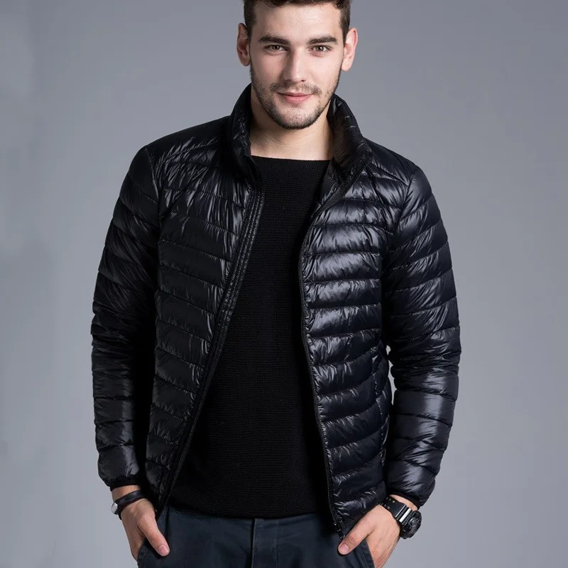 

Novo inverno acolchoado jaqueta masculina marca duck down collar casual casaco quente outerwear parka jaqueta 4 cores plus size