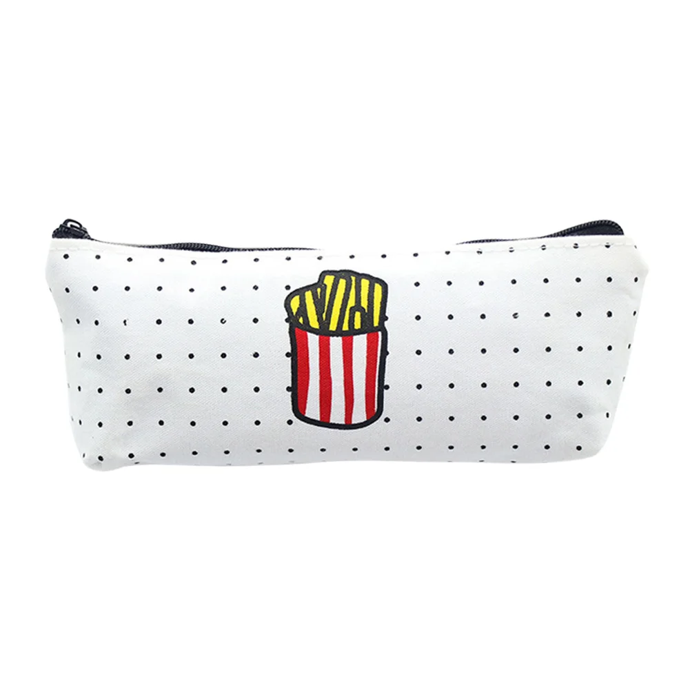 Милый фри Кола фаст-фуд холщовый чехол-карандаш для хранения канцелярских