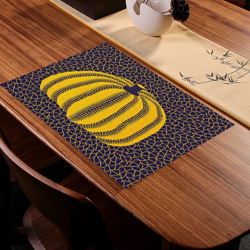 Японский Стиль рисунком тыквы для посуды изоляционная Подушка столовая