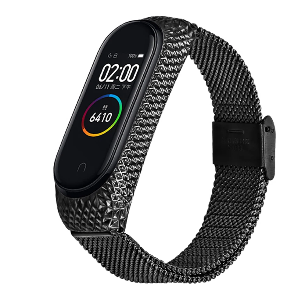 Металлический ремешок для Xiaomi mi Band 4 металлический браслет из нержавеющей стали для mi Band 3 сменный ремешок на запястье M3 M4