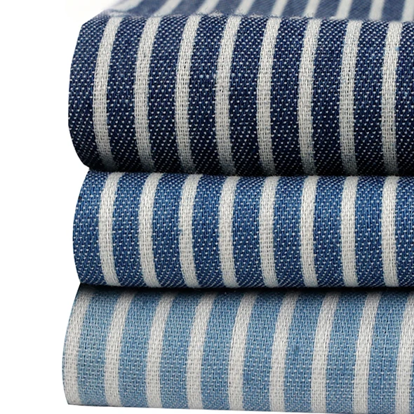 

Polyester Cotton Printed Denim Fabric By Yard Thin Denim Sheet Striped Pattern For Jeans Dress Cap Decoration 90*145cm/Pc