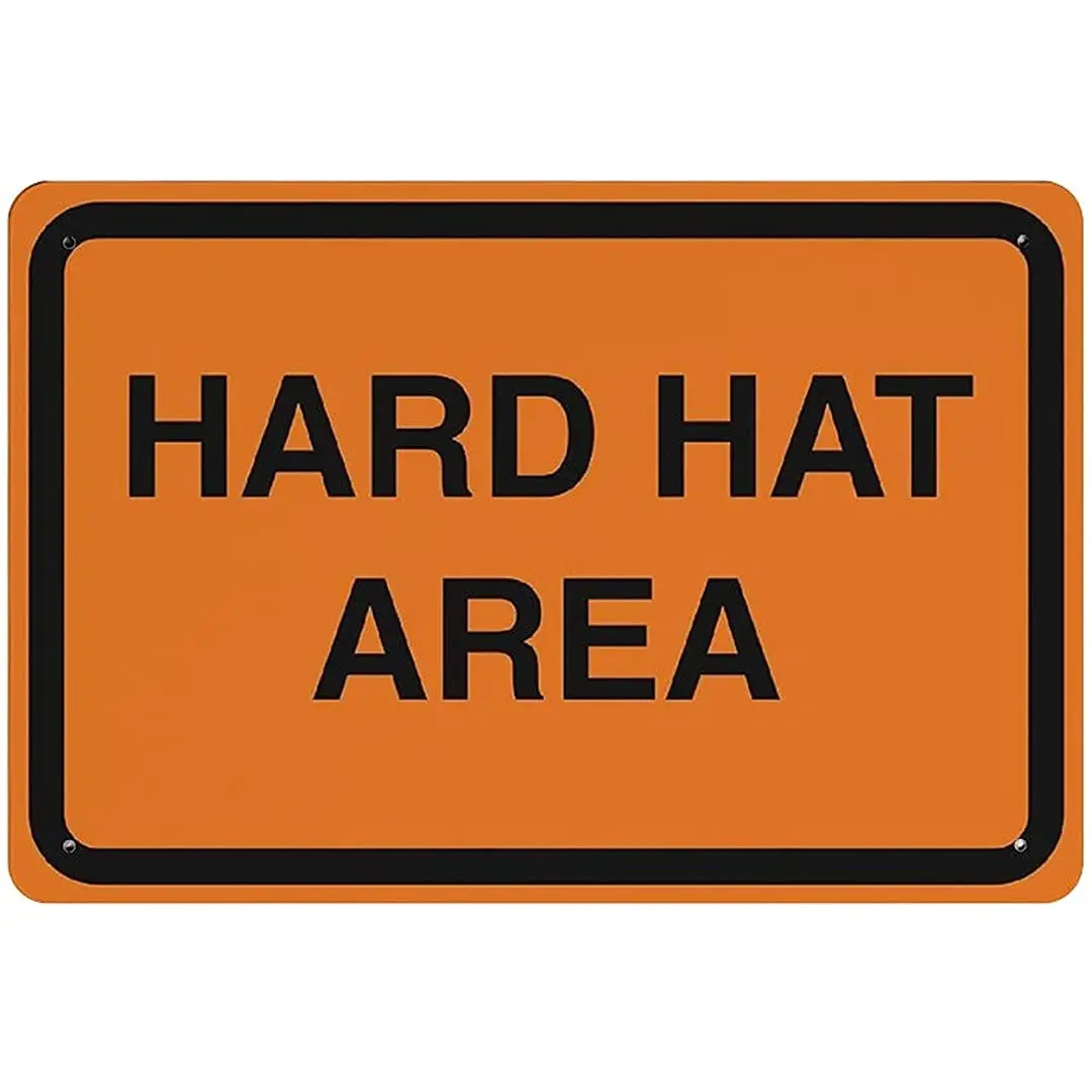 

PotteLove Metal Sign Hard Hat Area Street Signs Aluminum Weatherproof Horizontal Wall Decoration8x12inch