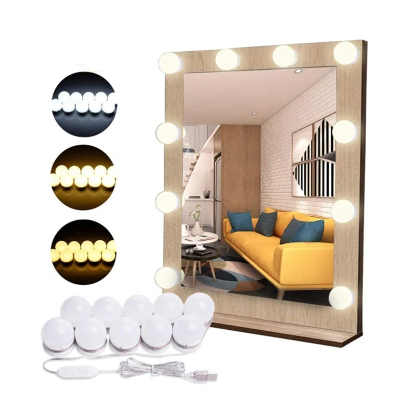 

5V LED Makeup Mirror Light Lamp Pink Light Dimming Bathroom Changing Mirror Barber Shop Vanity Mirror Bulb Stepless Dimming