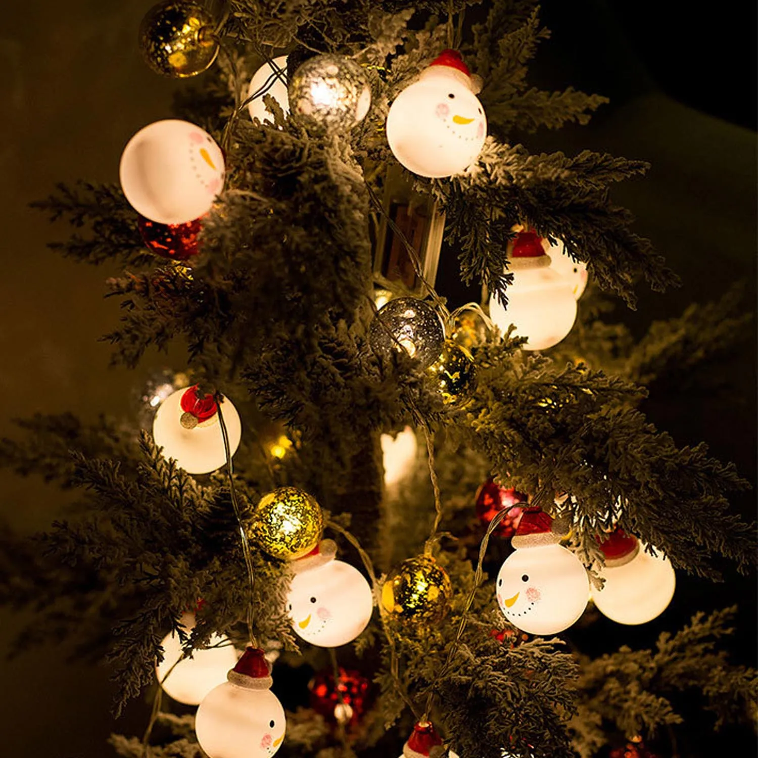 Behogar 10LED милый снеговик орнамент гирлянда сказочные огни на батарейках DIY