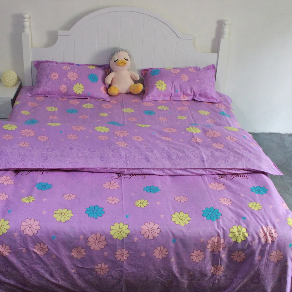 

Home Textile High Quality Cute Flowers Bedding Set Double Sheet Luxury Queen King Size Bed Linens Duvet Cover Sheet Pillow Case