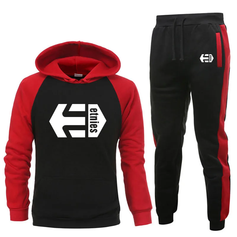 Новинка мужская толстовка с капюшоном свитер флис теплый Etnies принтом Мужская