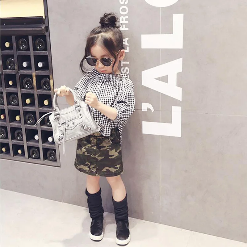 

Fashionl Girls Classic Plaid Shirt Children 95% Cotton Lattice Fashion Clothing Spring Autumn Kid Slash Neck Shirt Chlid Blouses