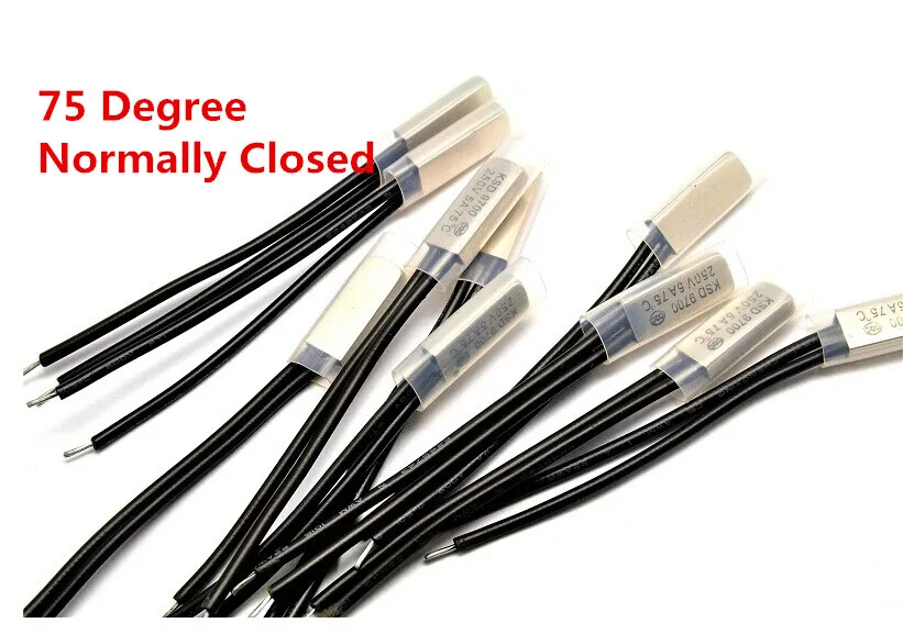 

Нормально закрытый температурный переключатель KSD9700, 5 А, 250 В, 75 градусов, C, C, термостат, ТермоЗащита