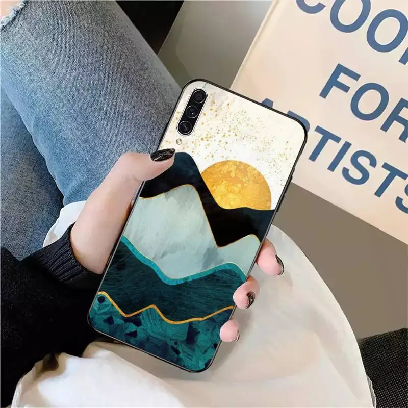 

Mountain Marble Moon sunset pattern Phone Case For Samsung galaxy A S note 10 7 8 9 20 30 31 40 50 51 70 71 21 s ultra plus