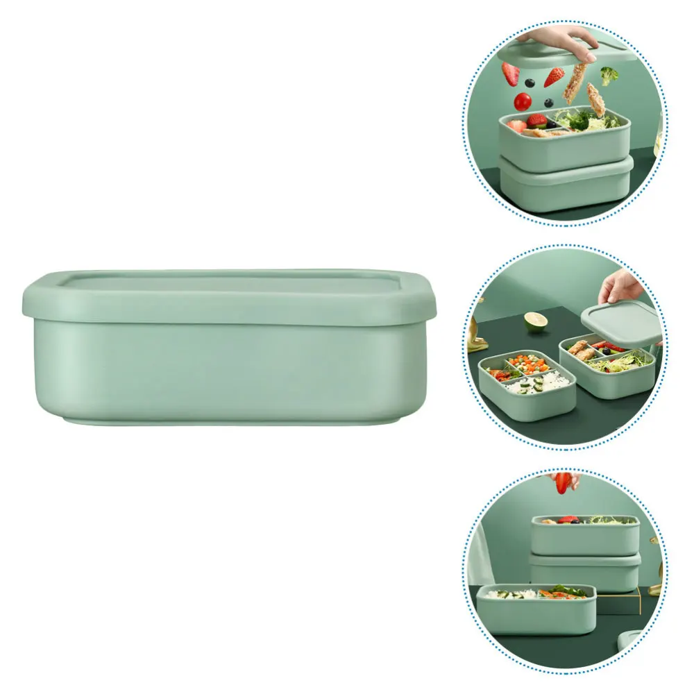 

1Pc Silica Divided Portable Food Storage Box (Green)