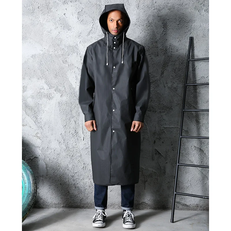 Водонепроницаемый дождевик из ПВХ портативный с капюшоном для взрослых