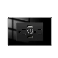 depoguye black glass usb wall charger us plugphone usb wall outlet korea usb multi tap us standard wall socket 118mm74mm