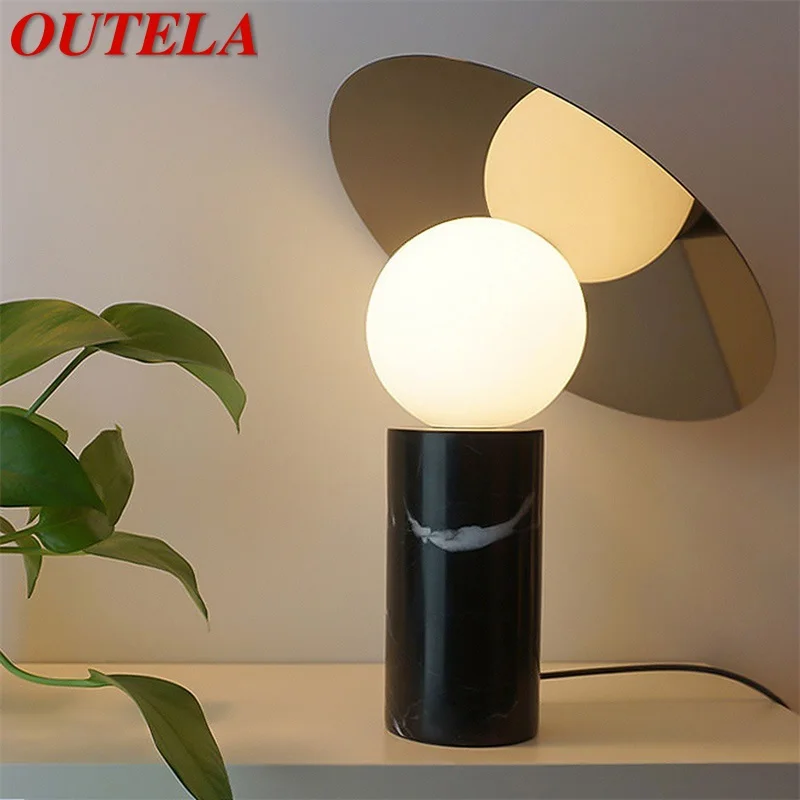 

OUTELA Modern Office Table Light Creative Design Simple Marble Desk Lamp LED Decorative For Foyer Living Room Bedroom
