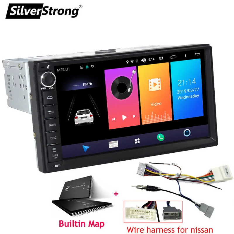 SilverStrong Android9.0 автомобильный 2Din универсальный gps автомобильный DVD навигатор Android9.0 для LADA GRANTA без DVD Автомобильный плеер 707M3 - Цвет: 707M3-2G for Nissan