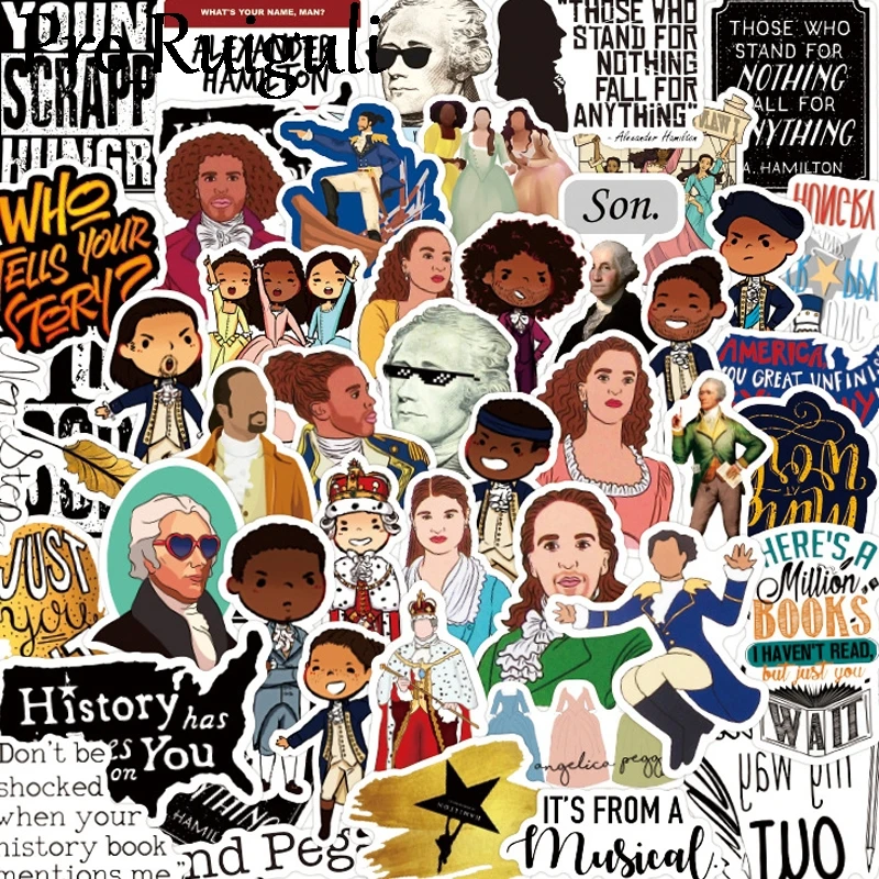 50 шт. бродвейские музыкальные Гамильтон наклейки Пастер персонажи смешные