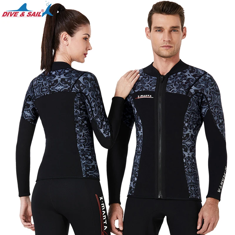 

3MM Two Pieces Men Women Full Body Neoprene Scuba Snorkeling Jacket Pants Spearfishing Surfing Swimming Top Bottom Diving Suit