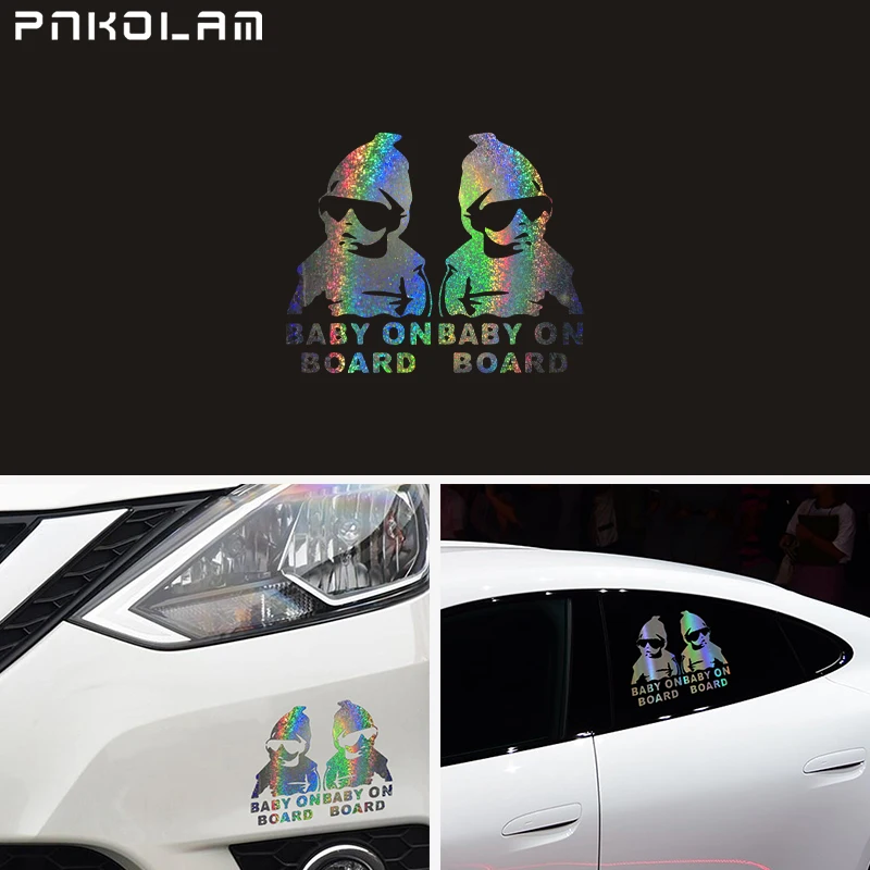 Автомобильная наклейка детские солнцезащитные очки на борту автомобильная