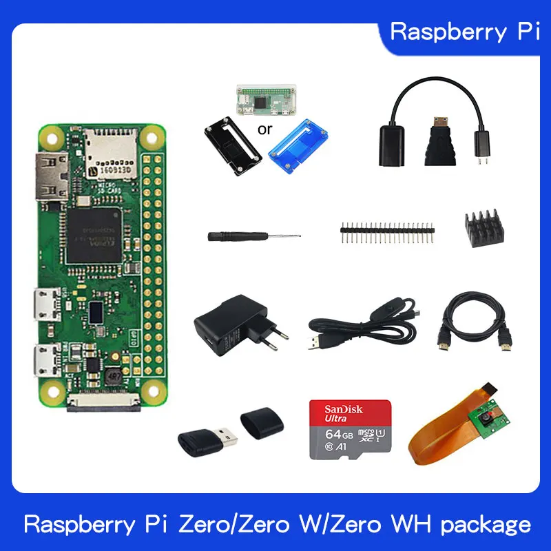 Raspberry Pi zero W kit 512 МБ ОЗУ встроенный Wi Fi и bluetooth + акриловый защитный чехол радиатор